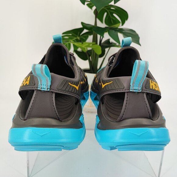 Hoka One One Woman’s Hopara Gray & Blue Strap Sandals Size 8.5 - Picture 3 of 8